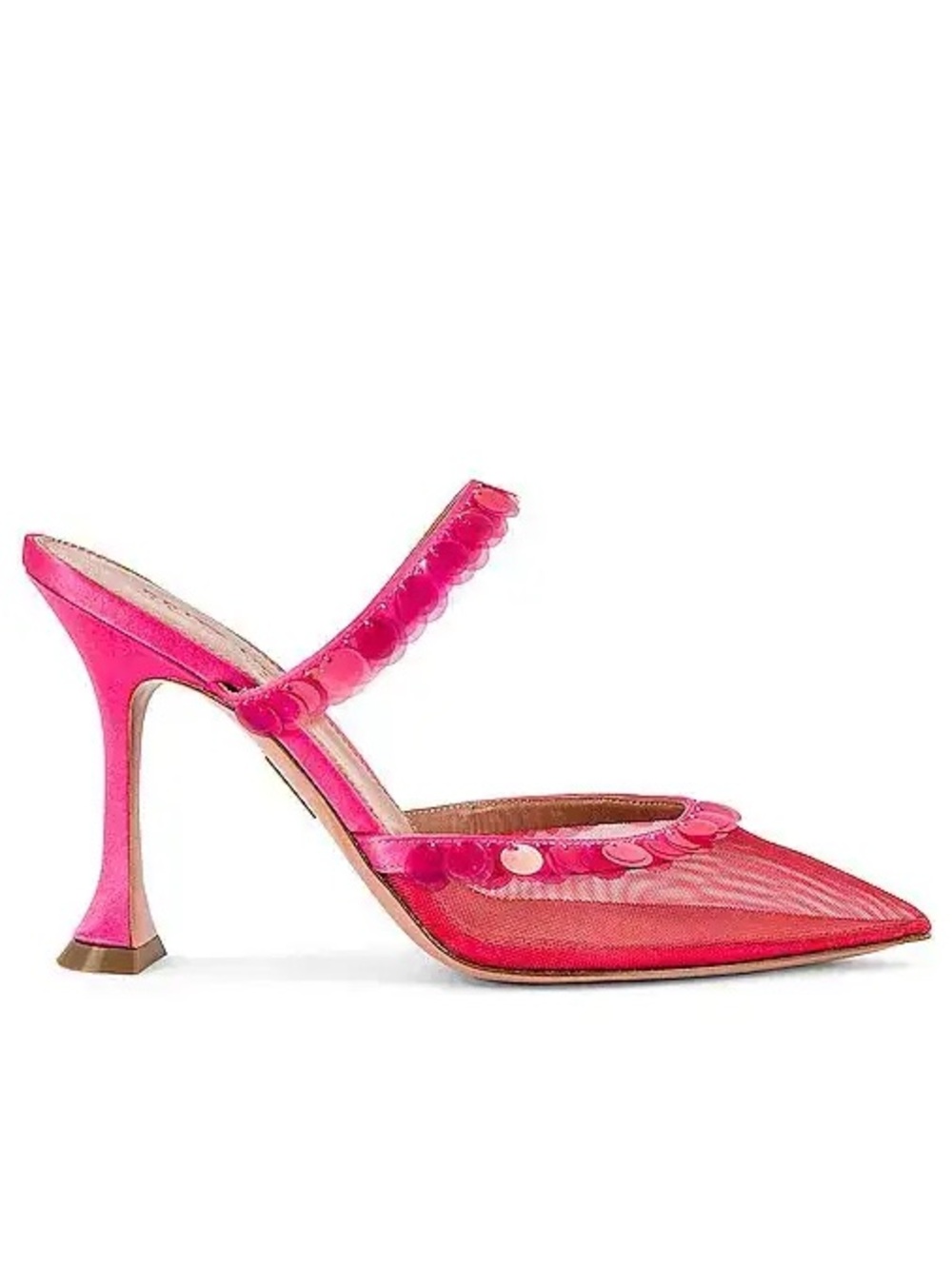 NWB 💞 $765 BRITT NETTA Margot Sequin Embellished Mule pink fuchsia | 36.5 | 6.5